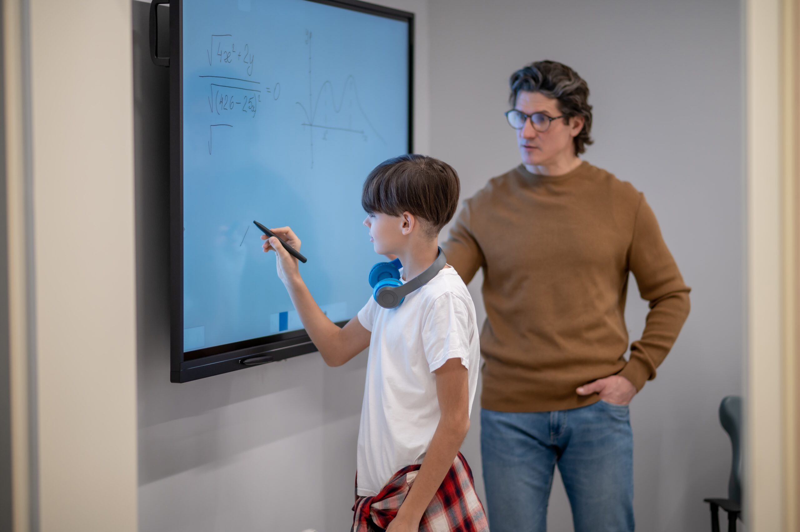 School Teacher Explaining a math topic